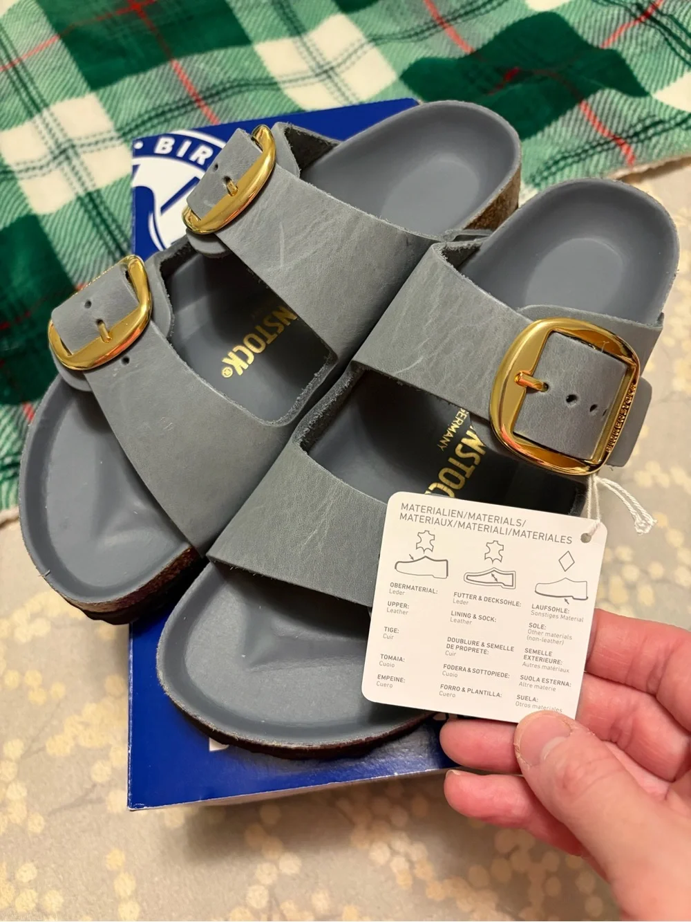 NEW IN BOX Birkenstock Arizona Big Buckle Sandals, Size US 7-7.5, Basalt Grey - Picture 4 of 12